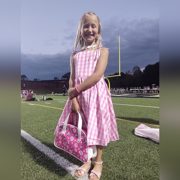 Barbie Movie Costume pink check dress - Picture 1 of 6